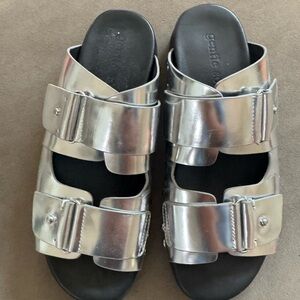 RARE Silver Slide Sandals